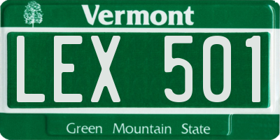 VT license plate LEX501