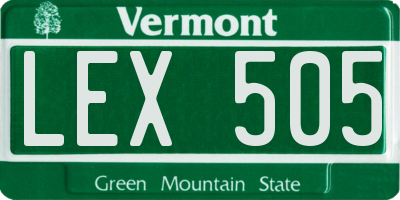 VT license plate LEX505