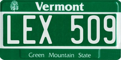 VT license plate LEX509