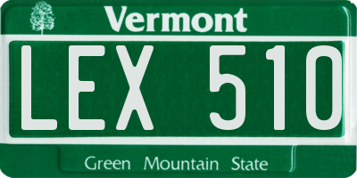 VT license plate LEX510