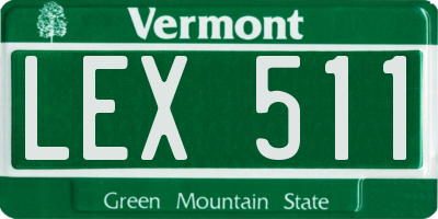 VT license plate LEX511