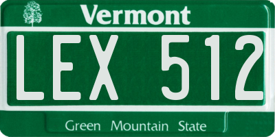 VT license plate LEX512