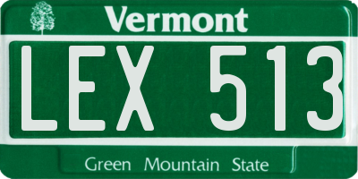 VT license plate LEX513