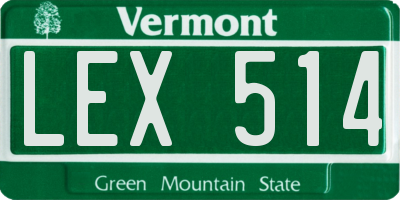 VT license plate LEX514