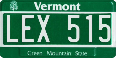 VT license plate LEX515