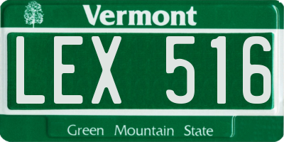 VT license plate LEX516