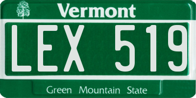 VT license plate LEX519