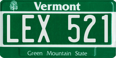 VT license plate LEX521