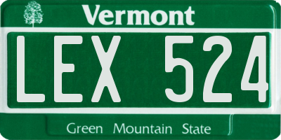VT license plate LEX524