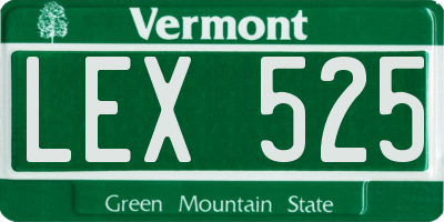 VT license plate LEX525