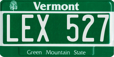 VT license plate LEX527