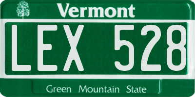 VT license plate LEX528
