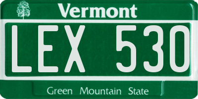 VT license plate LEX530
