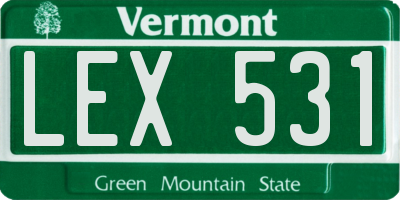 VT license plate LEX531
