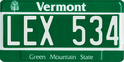 VT license plate LEX534
