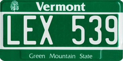 VT license plate LEX539