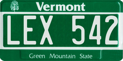 VT license plate LEX542