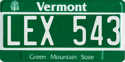 VT license plate LEX543