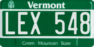 VT license plate LEX548