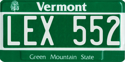 VT license plate LEX552