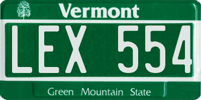 VT license plate LEX554