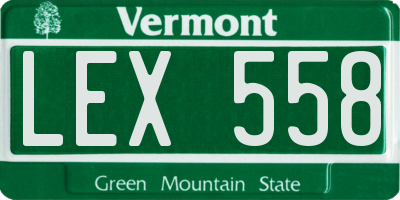 VT license plate LEX558
