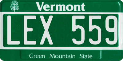 VT license plate LEX559