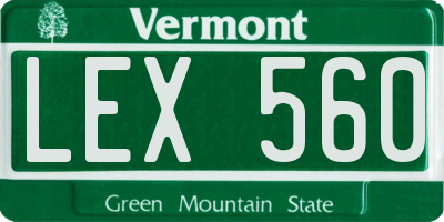 VT license plate LEX560