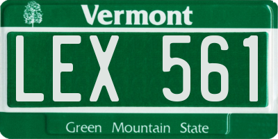 VT license plate LEX561