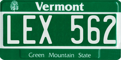 VT license plate LEX562