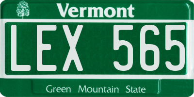 VT license plate LEX565
