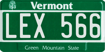 VT license plate LEX566
