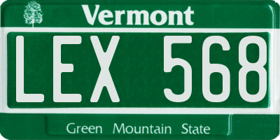 VT license plate LEX568