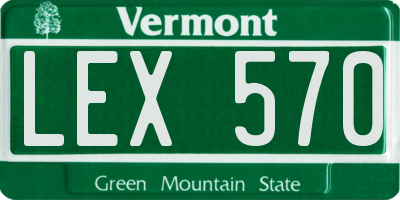 VT license plate LEX570