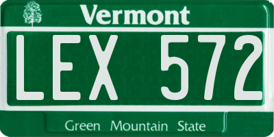 VT license plate LEX572