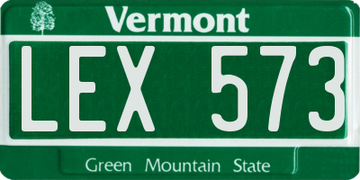 VT license plate LEX573