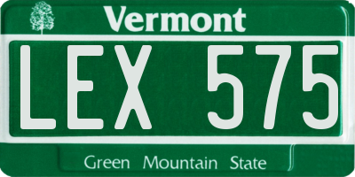 VT license plate LEX575