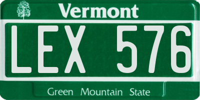 VT license plate LEX576