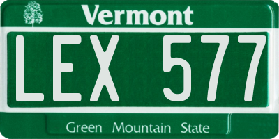 VT license plate LEX577