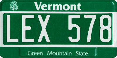 VT license plate LEX578