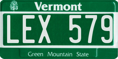 VT license plate LEX579