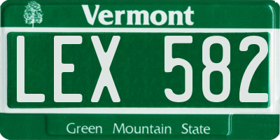 VT license plate LEX582
