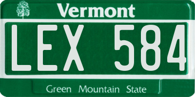 VT license plate LEX584
