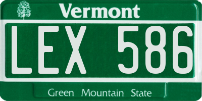 VT license plate LEX586