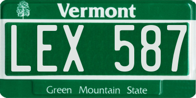 VT license plate LEX587