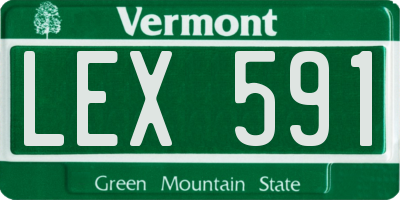VT license plate LEX591