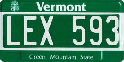 VT license plate LEX593