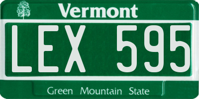 VT license plate LEX595