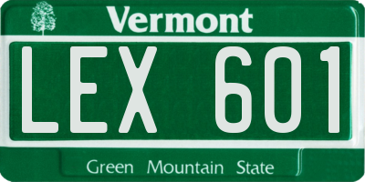 VT license plate LEX601