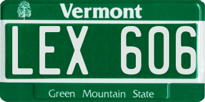 VT license plate LEX606